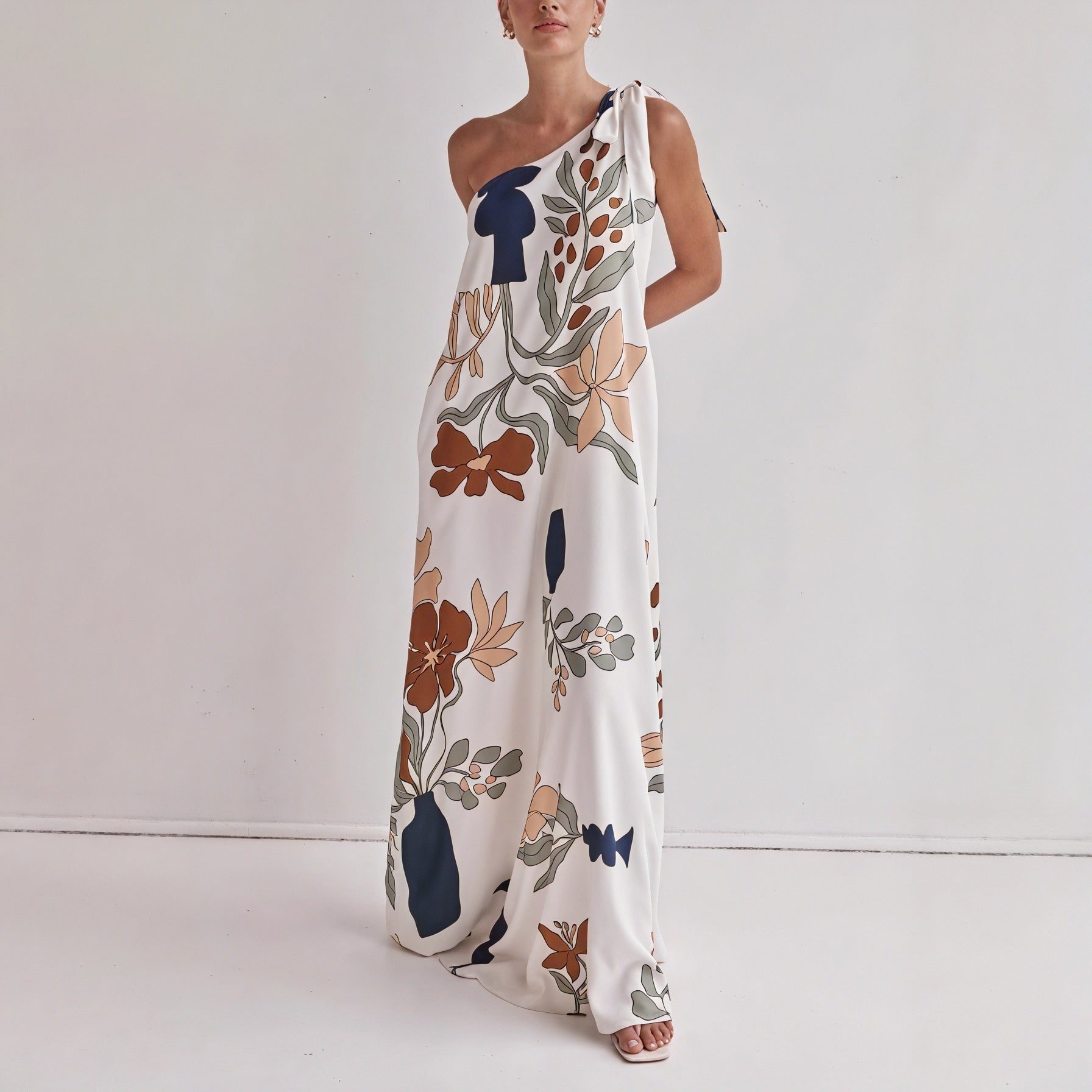 Women's One-Shoulder Maxi Dress – Flowing Floral Print, Elegant Style-83220-56826d4b-346c-4efe-bd0b-566bd971eb4a