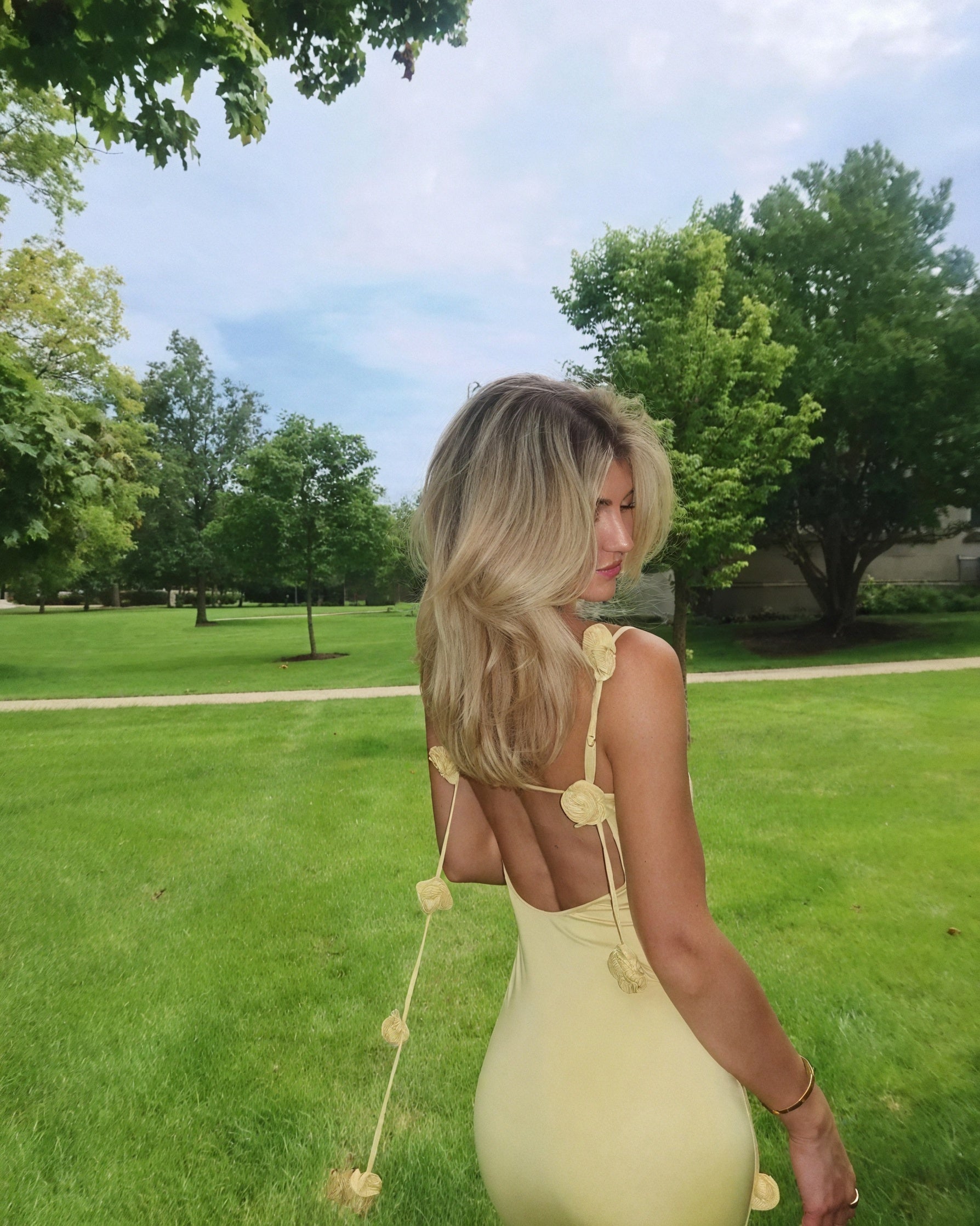 Basicfold Women's Maxi Dress – Sleeveless, Open Back, Floral Strap Detail-83277-fe1e4029-5597-4e48-ab50-90558fa7c849