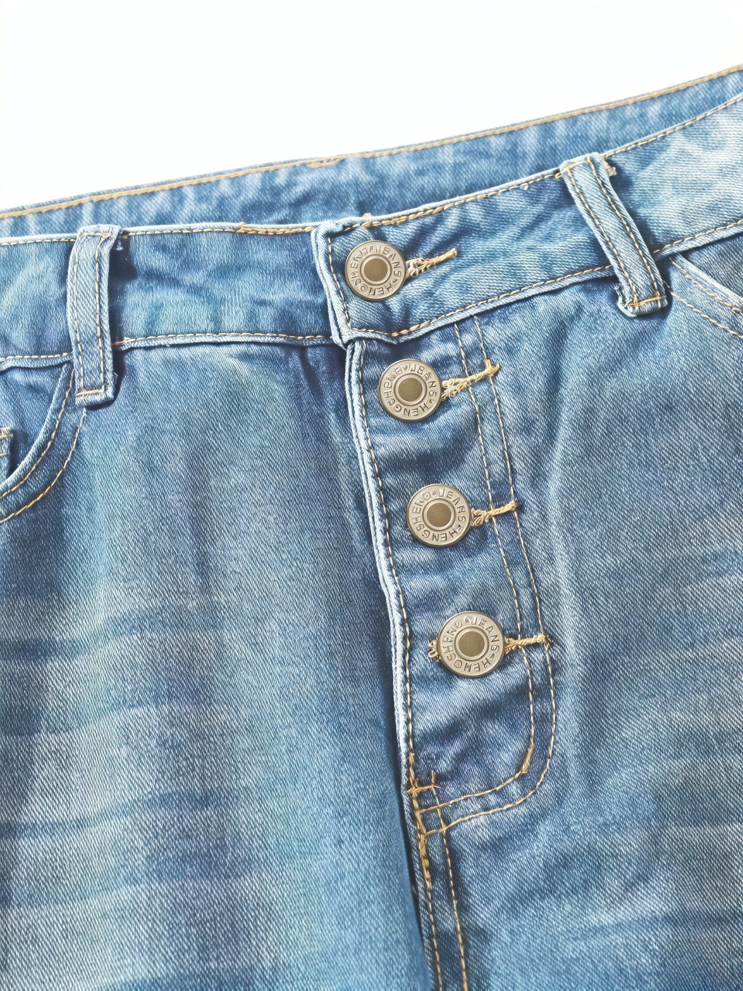 Women's Light Blue Loose Fit Jeans – Cuffed Hem, Button Fly-83359-0a2cbd67-8001-4f29-bb0f-8d7acf748bd6