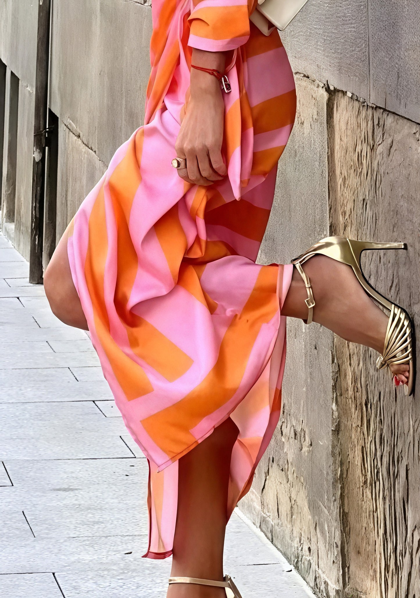 Women's Wrap Dress – Striped Pattern, Long Sleeve Design-83361-852f164c-e14a-43ad-9547-cfb419f4bb21