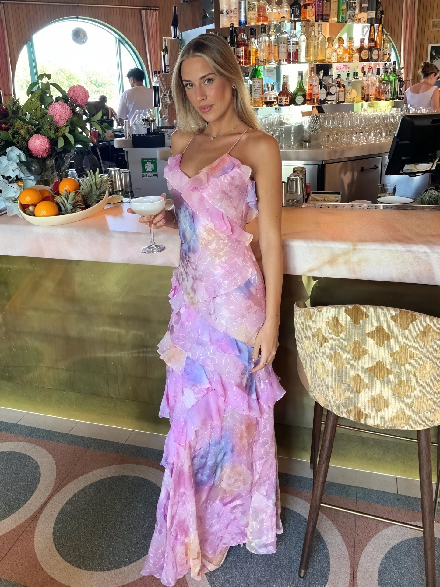 Women's Floral Sleeveless Dress – Ruffle Detailing, Spaghetti Straps, Summer Style-83560-688dc45d-d093-4430-8e3f-04571284b0ce