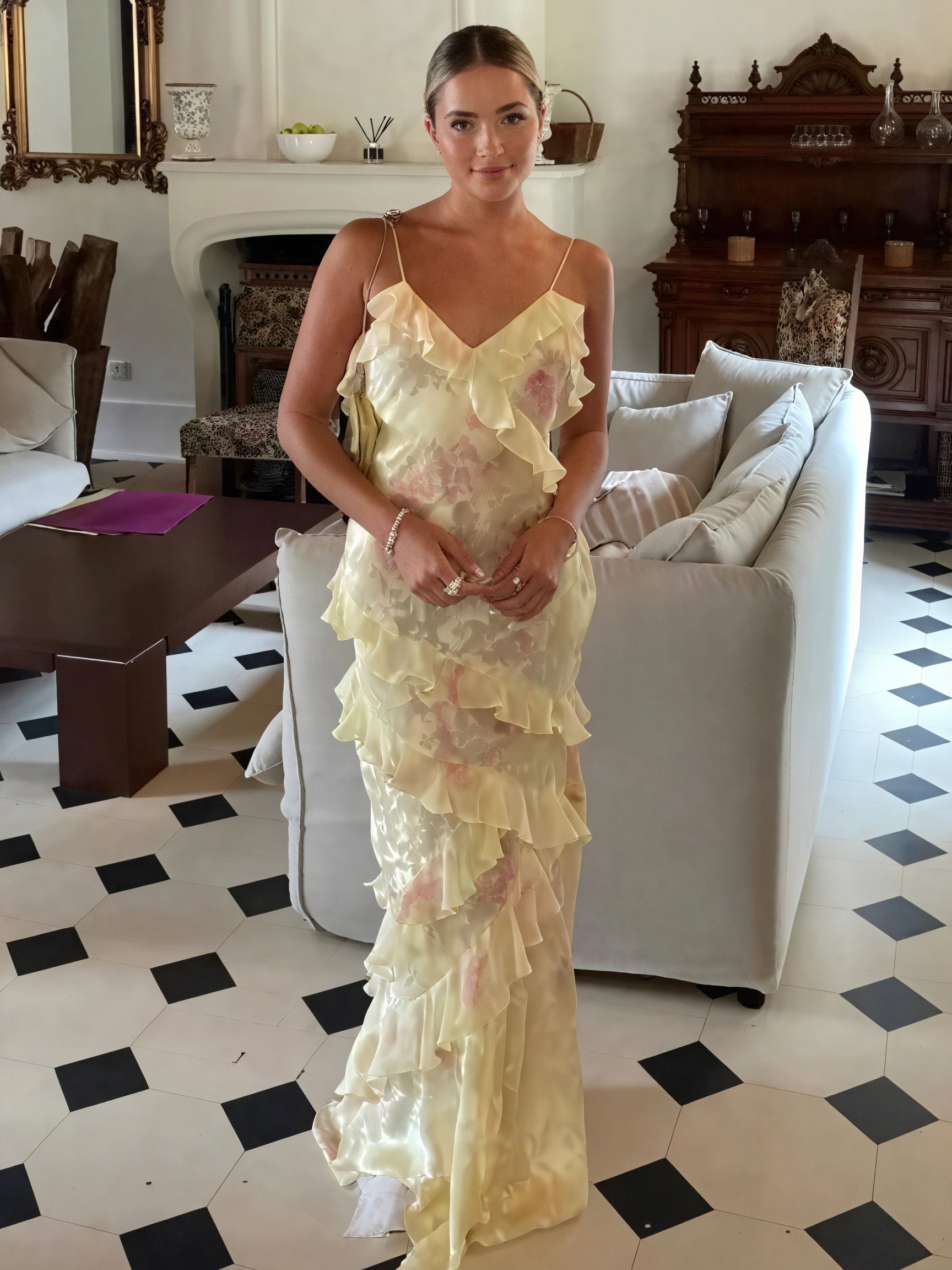 Women's Floral Sleeveless Dress – Ruffle Detailing, Spaghetti Straps, Summer Style-83560-6a5ba114-50e3-4110-b801-02727fed24f8