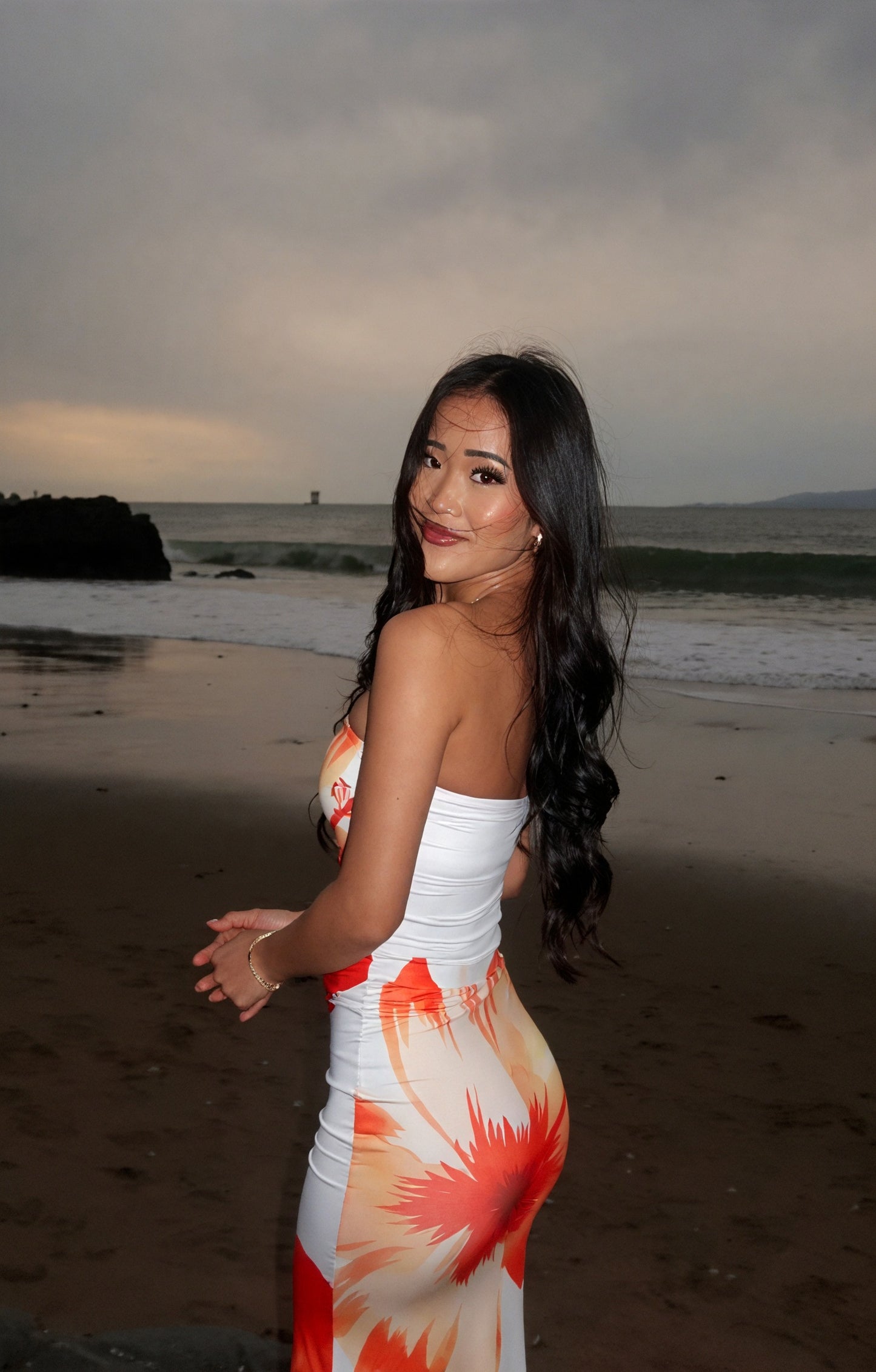 Women's Strapless Bodycon Dress – Floral Print Summer Style, Basicfold-83576-10677751-8a41-429b-a1ef-a168c9c1ec17