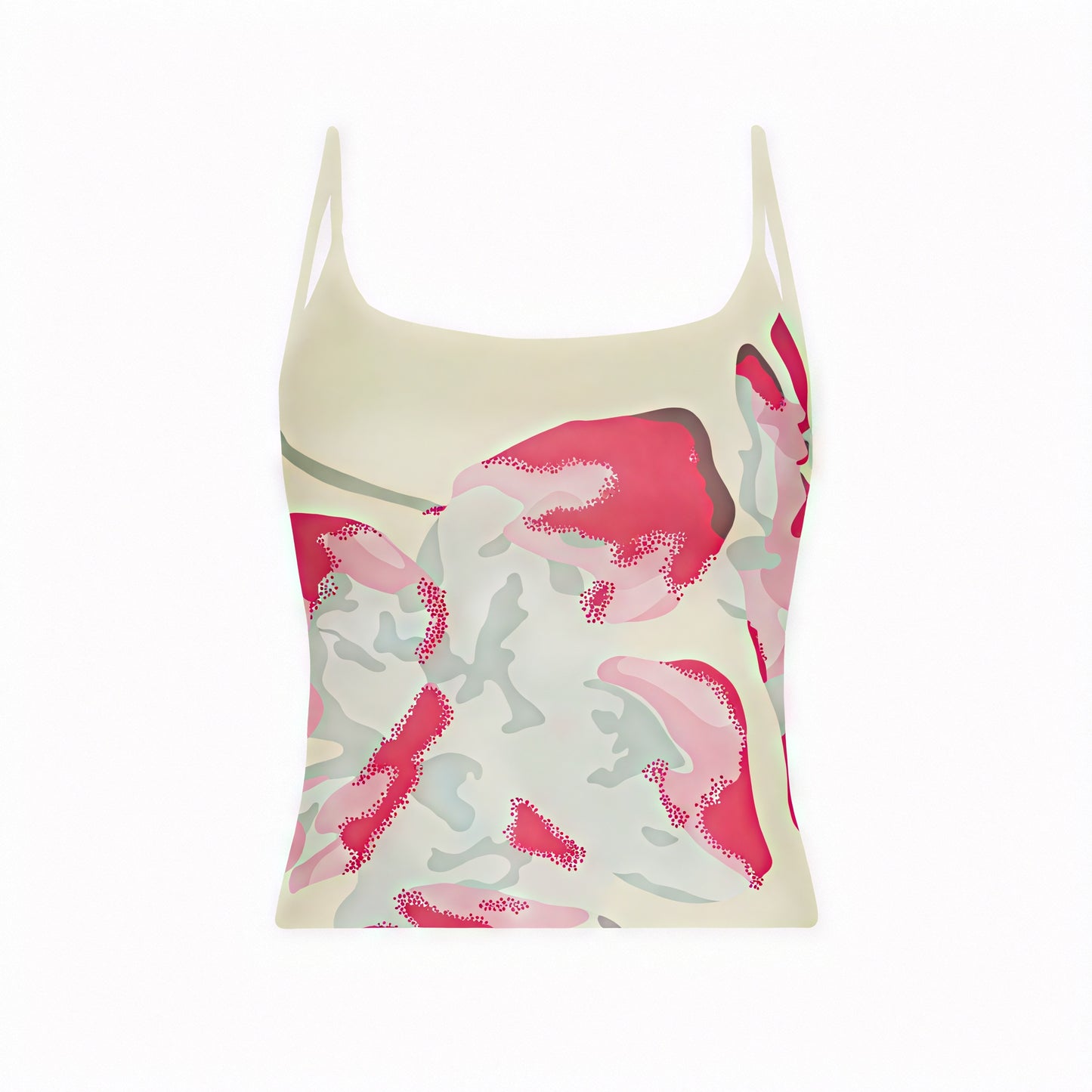 Women's Floral Spaghetti Strap Dress – Ruched Asymmetrical Hem, Flowing Skirt-83580-e654a0a1-c5f9-4f5e-9b87-de58b004de70