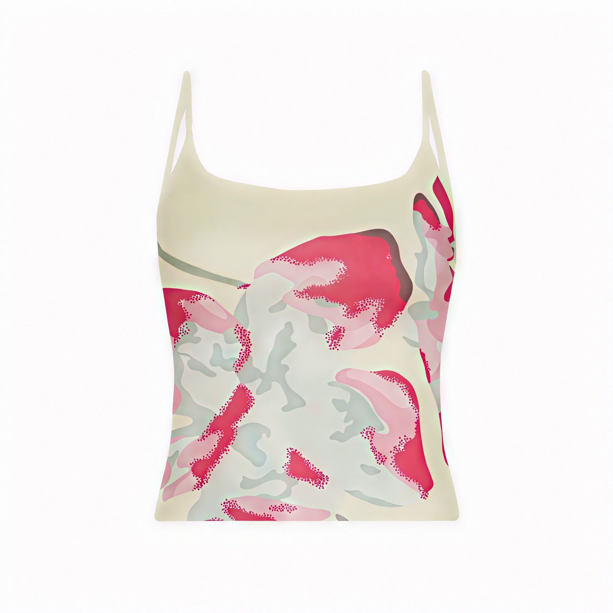 Women's Floral Spaghetti Strap Dress – Ruched Asymmetrical Hem, Flowing Skirt-83580-e654a0a1-c5f9-4f5e-9b87-de58b004de70