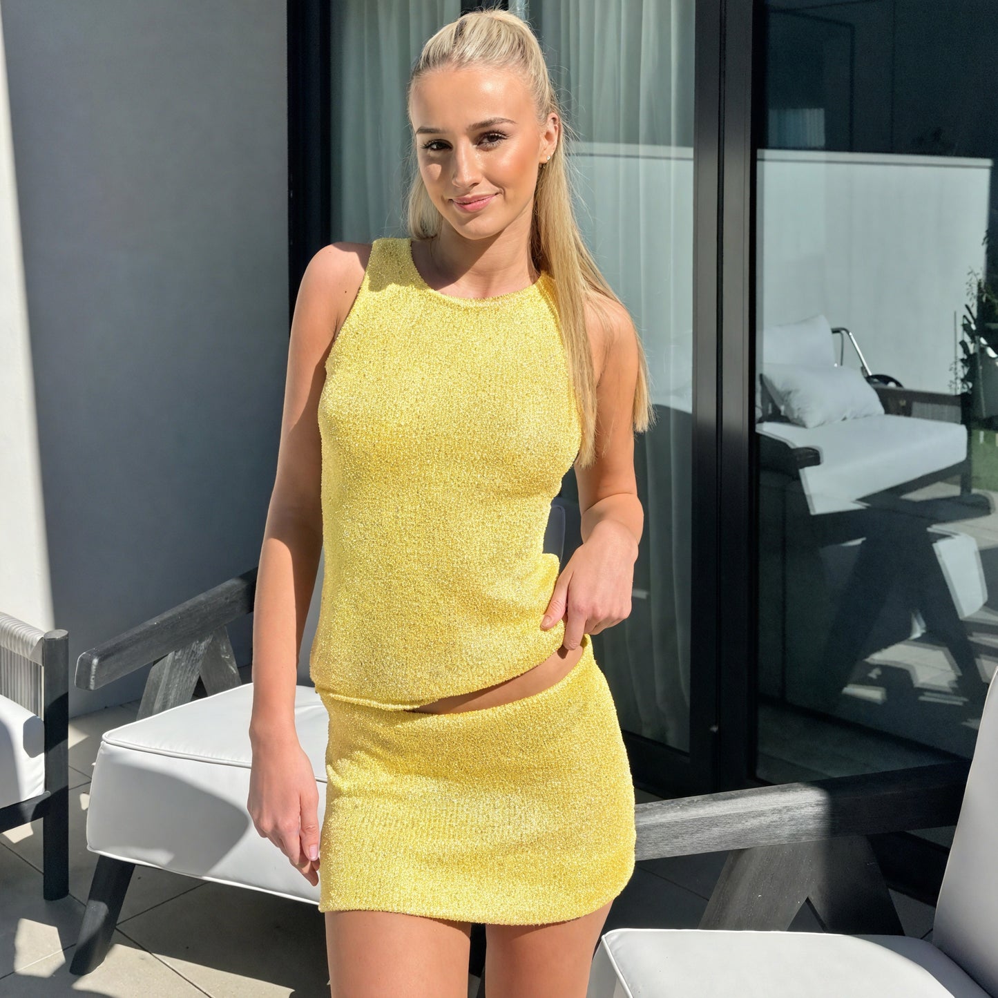 Women's Textured Knit Tank Top Mini Skirt Set - Coordinated Two-Piece Outfit-83600-a6de2113-b220-4ae3-b18b-cee651f63f3c