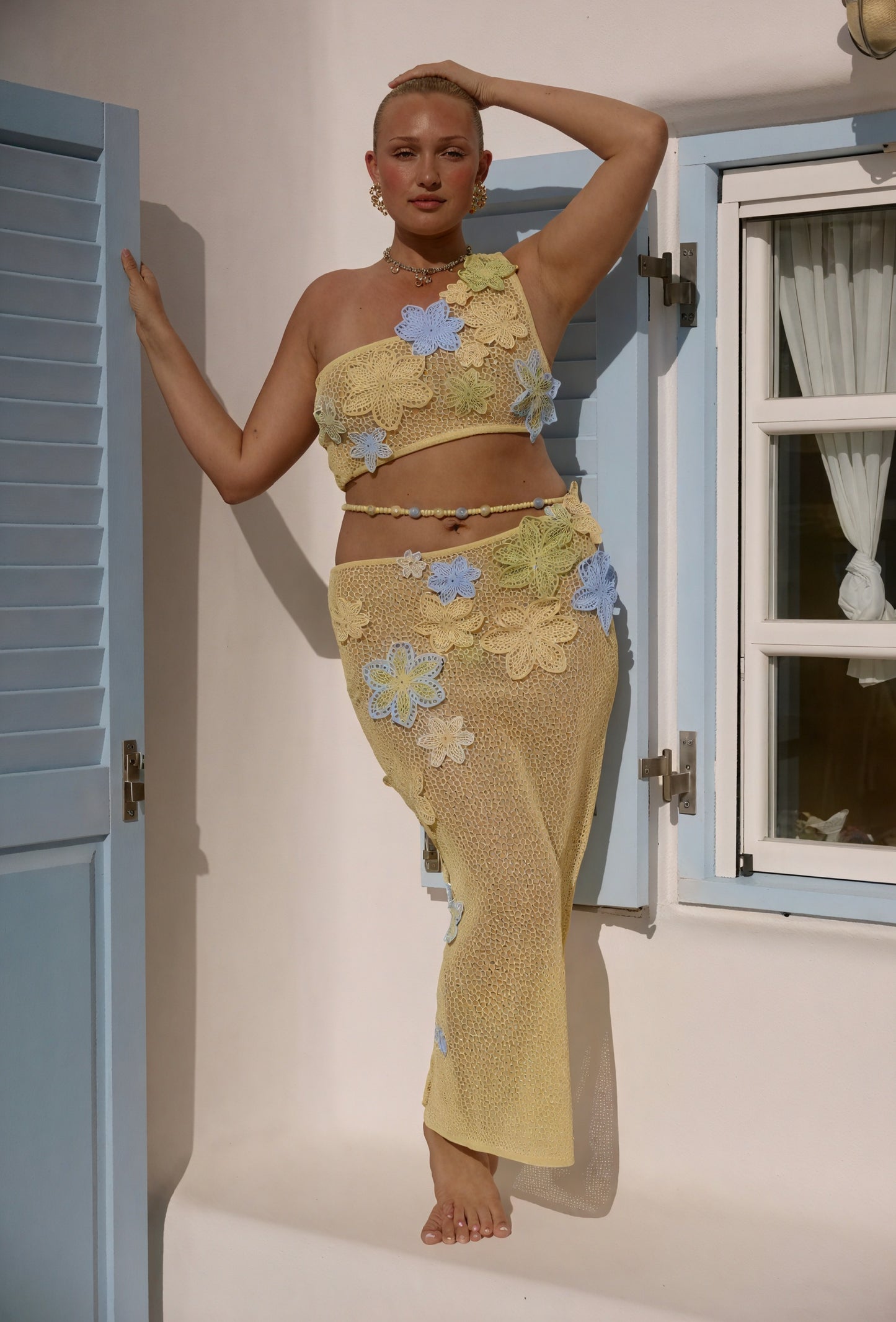 Women's Handmade Crochet Floral Two-Piece Dress Set, Bohemian Style-83755-fc795bc4-cbdd-4d24-a03c-cdff86d7155e