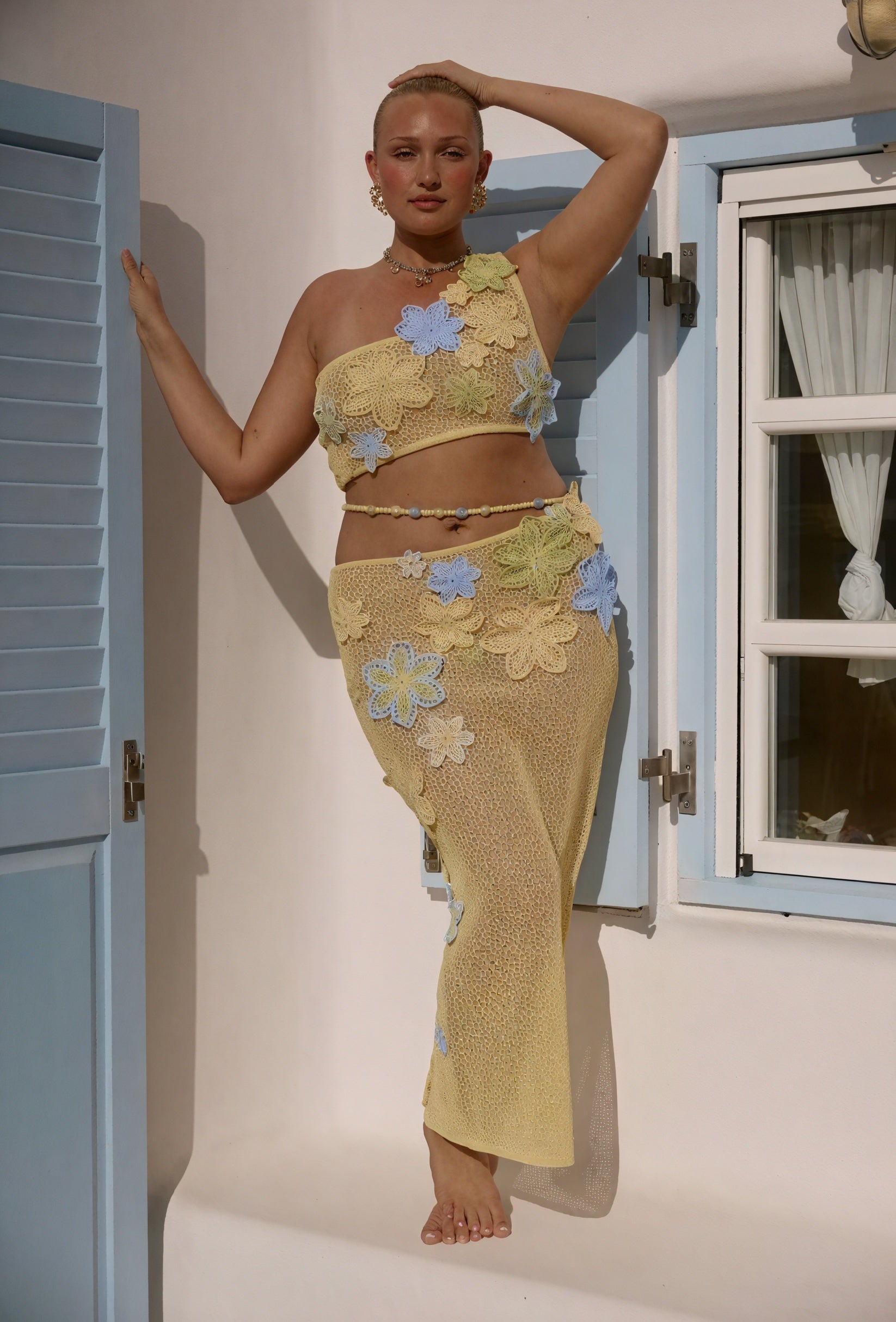 Women's Handmade Crochet Floral Two-Piece Dress Set, Bohemian Style-83755-fc795bc4-cbdd-4d24-a03c-cdff86d7155e