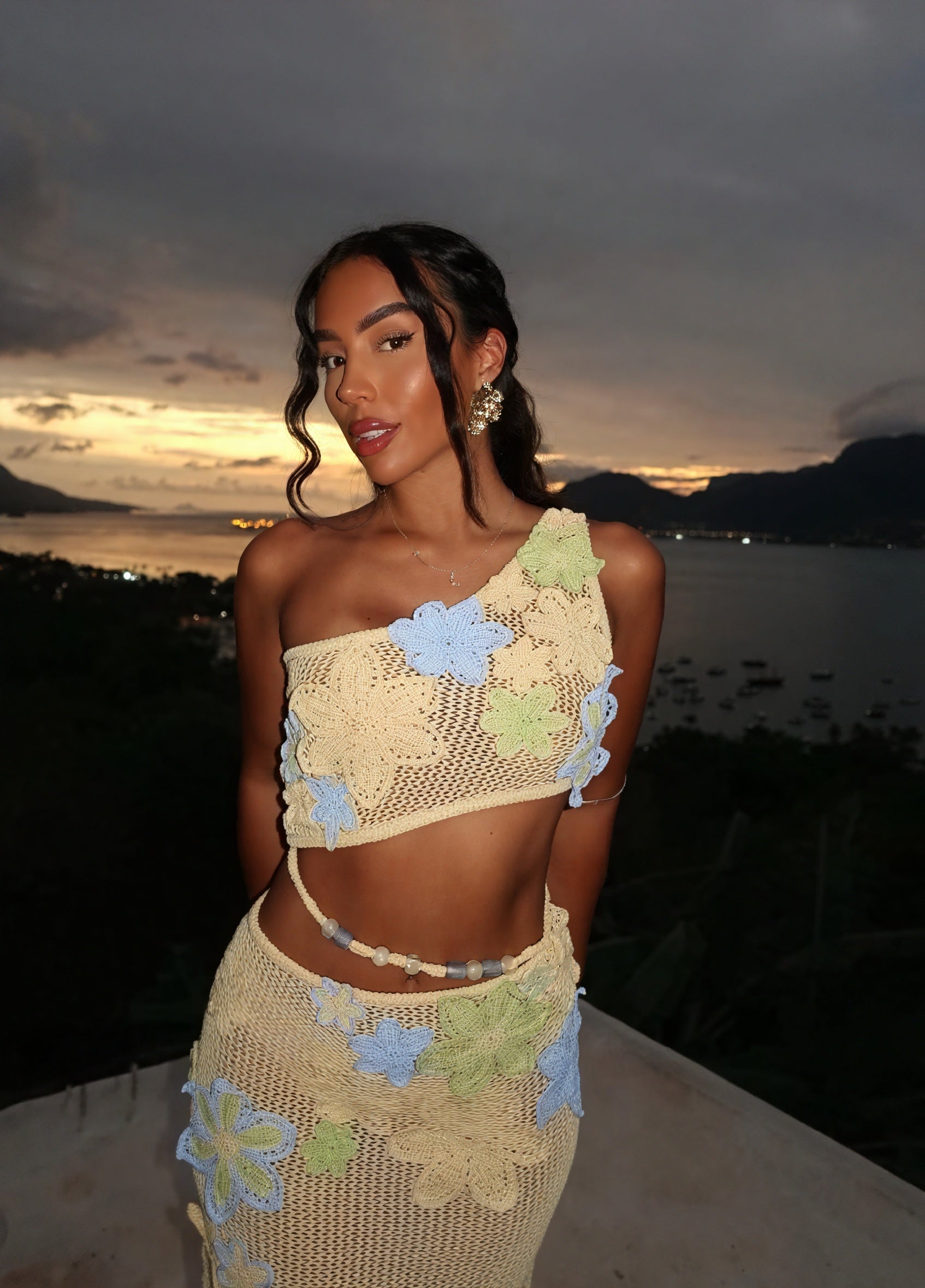 Women's Handmade Crochet Floral Two-Piece Dress Set, Bohemian Style-83755-aea454de-2b39-417d-97a3-c9b780908e81