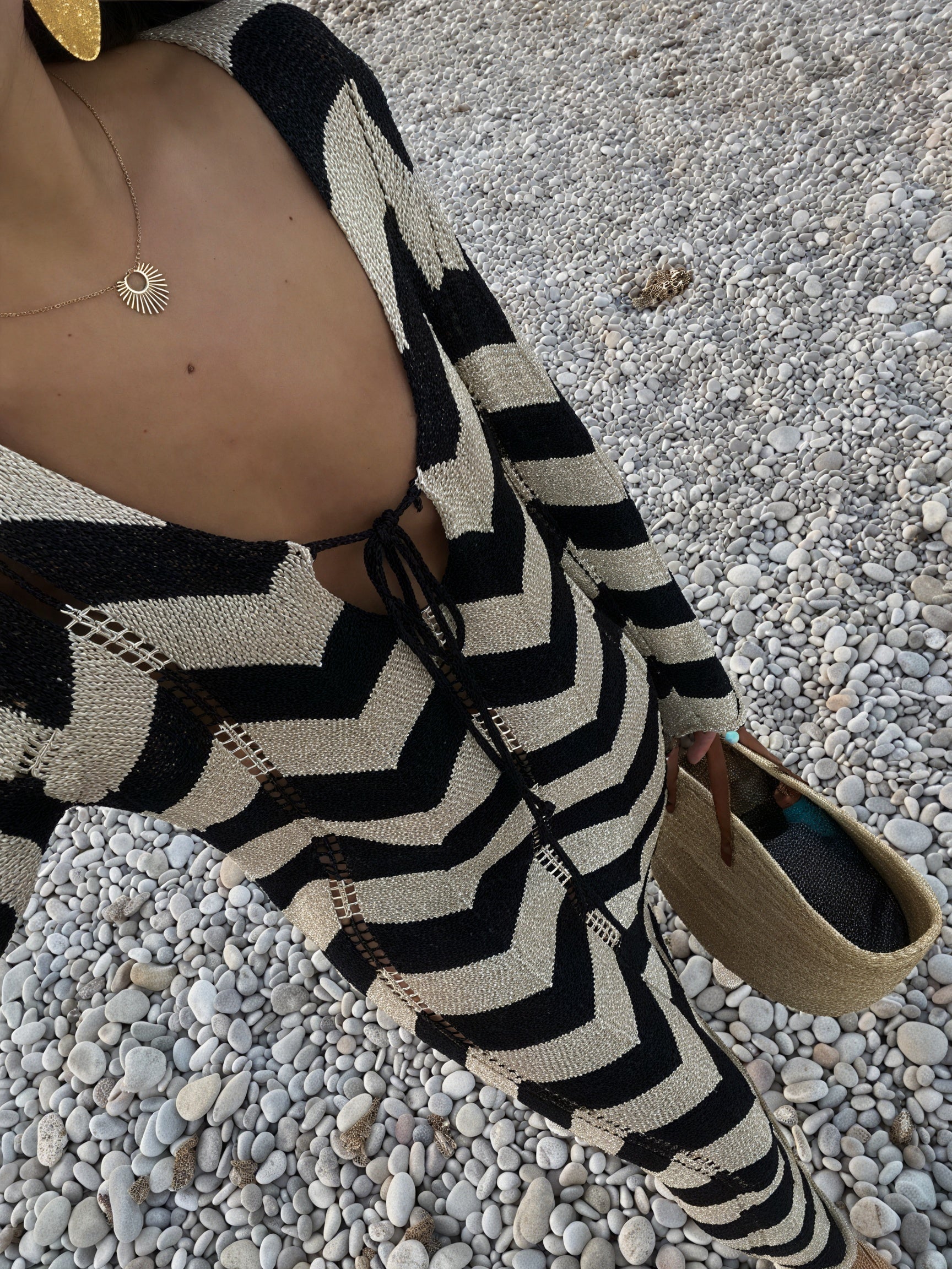 Women's Knit Dress – Chevron Pattern, Long Sleeve, Modern Style-83785-ceb59c37-a5b5-4761-8e16-553f8a3676af