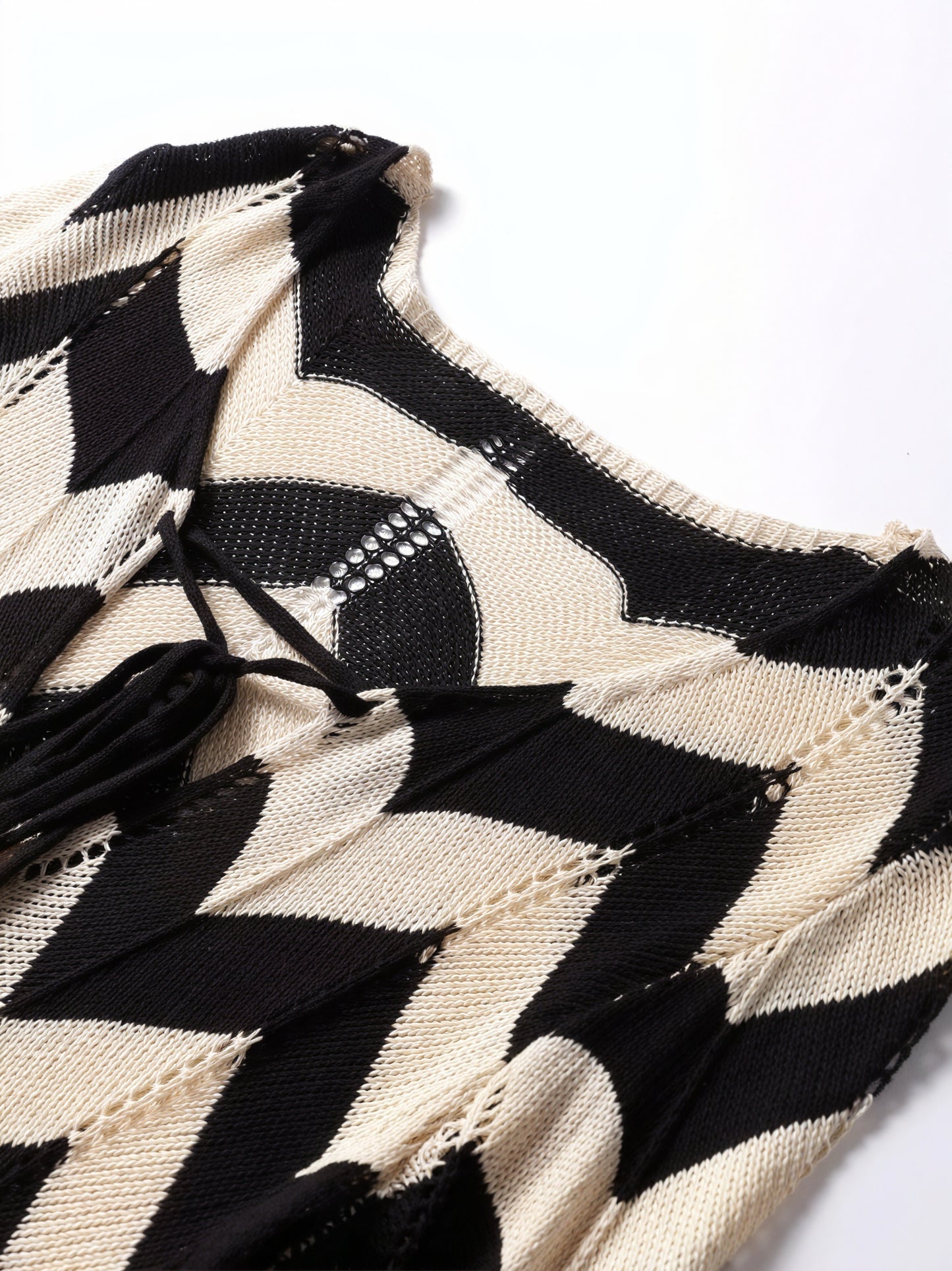 Women's Knit Dress – Chevron Pattern, Long Sleeve, Modern Style-83785-1f66fb26-1f63-4b3a-ade9-f6b36807cc72