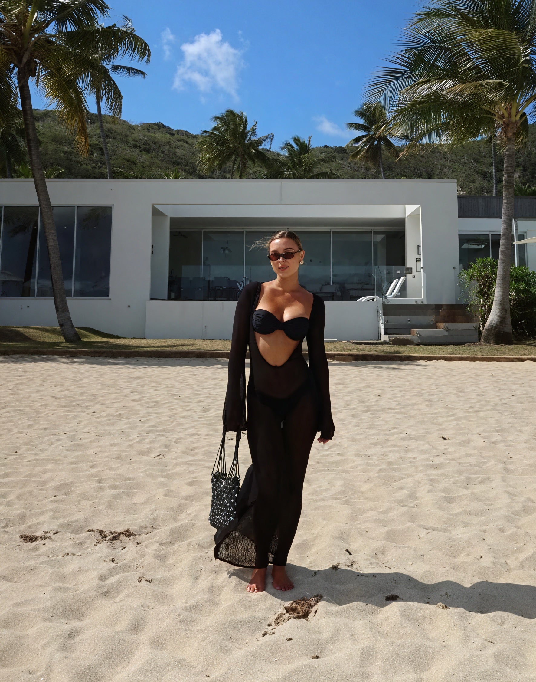 Women's Maxi Dress – Sheer Knit, Long Sleeve, Lightweight Cover-Up-83806-8d094a8b-3067-4ab1-a672-fe405129eca1