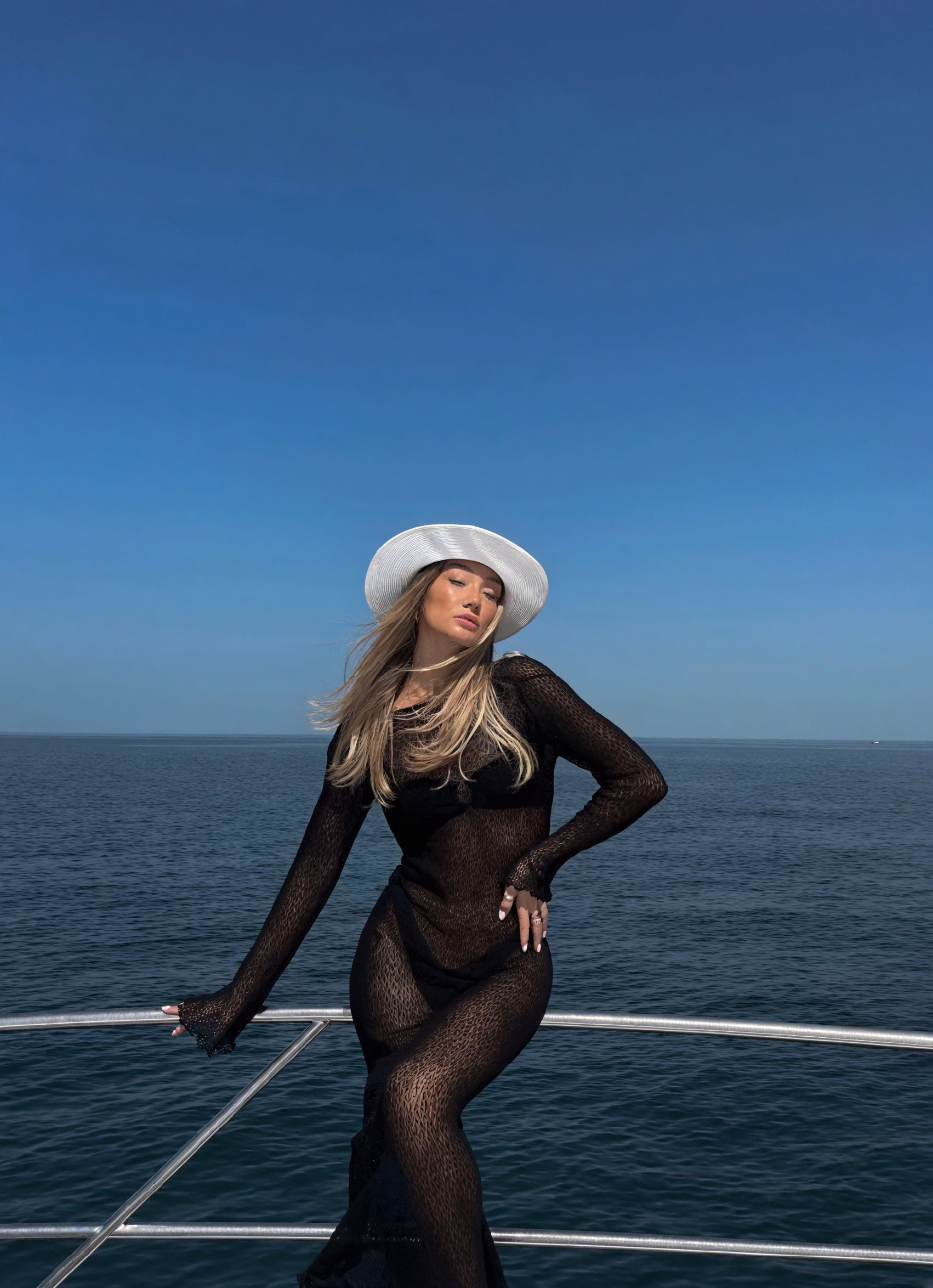 Women's Maxi Dress – Sheer Knit, Long Sleeve, Lightweight Cover-Up-83806-4767f4b8-7943-4bea-99d4-e70ffcc77223