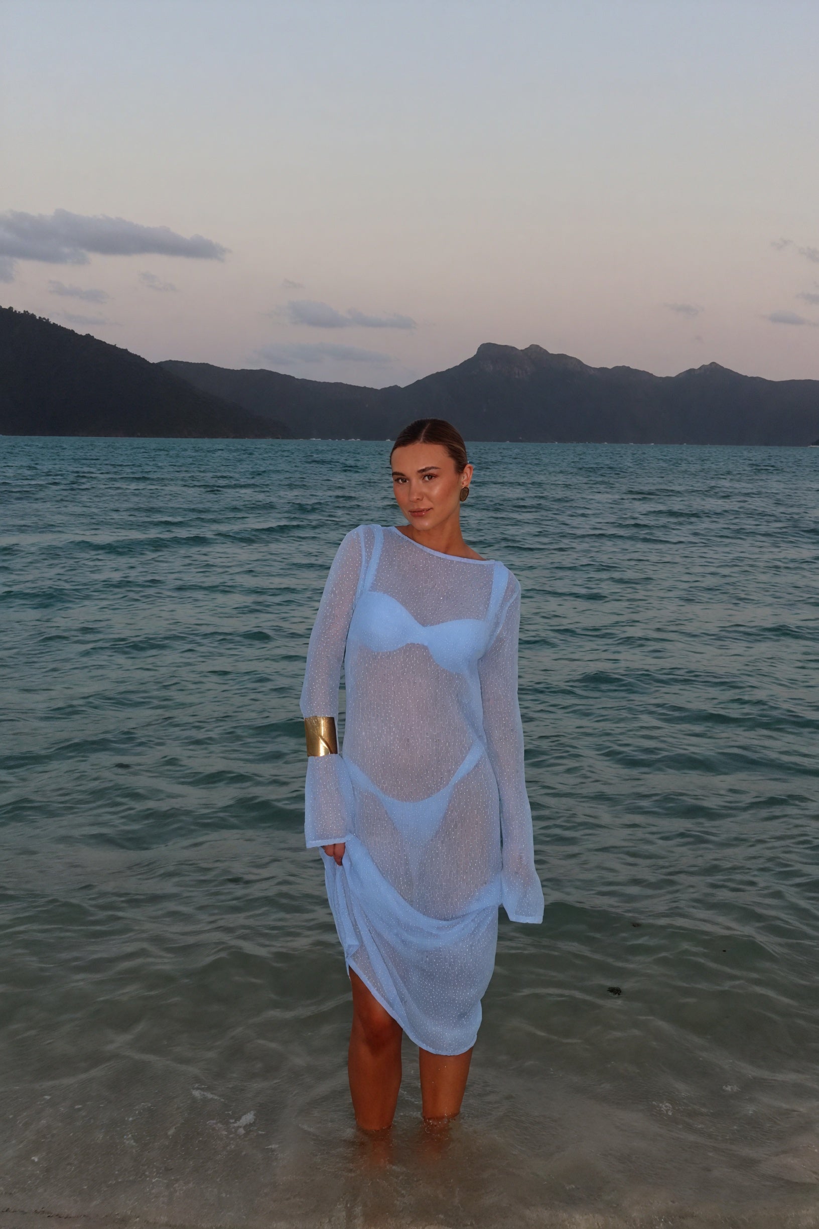 Women's Maxi Dress – Sheer Knit, Long Sleeve, Lightweight Cover-Up-83806-5d76dba6-a308-404c-b5ba-df688b9ead48