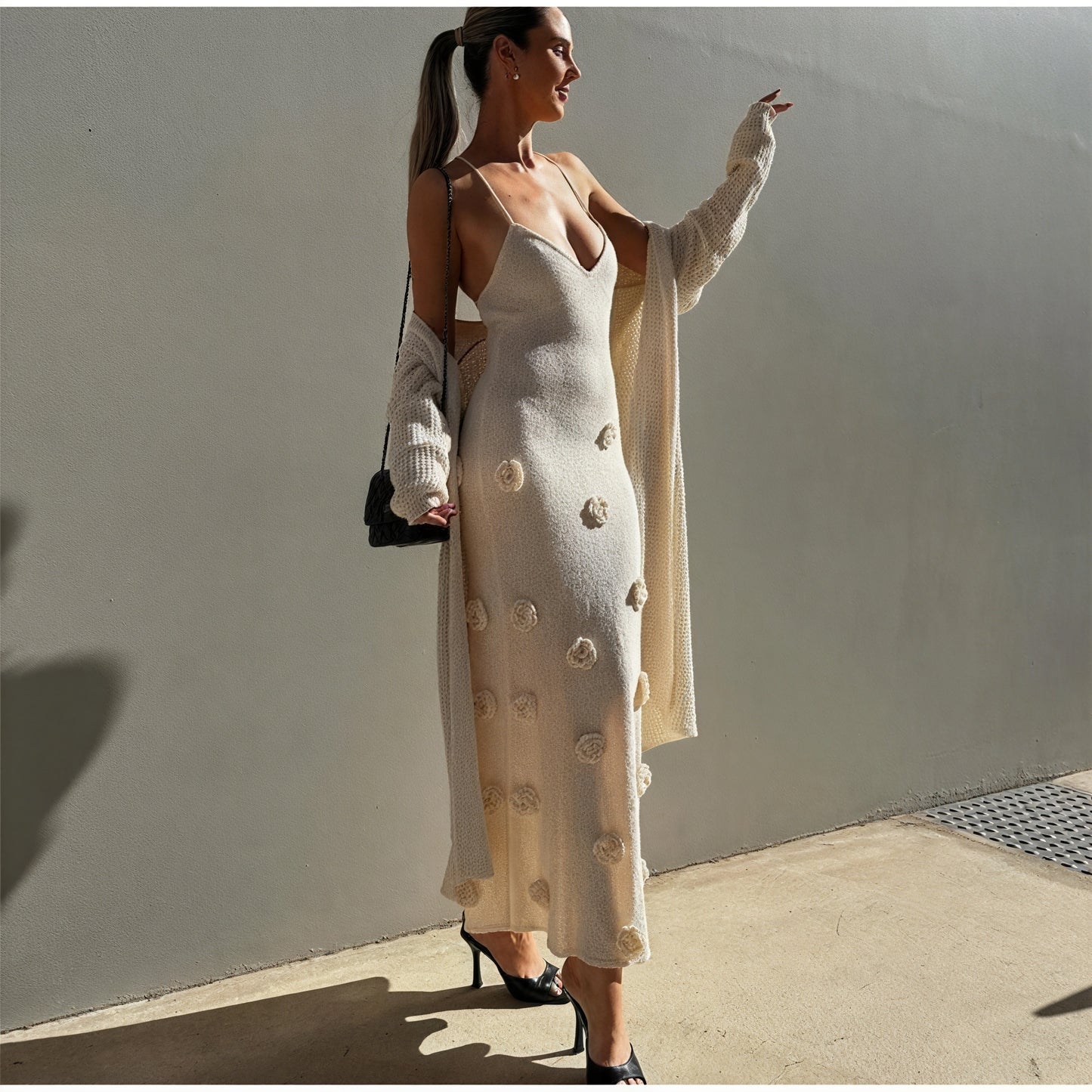 Women's White Floral Spaghetti Strap Occasion Dress-83821-0725867c-f7e5-4328-8f86-de021431e166