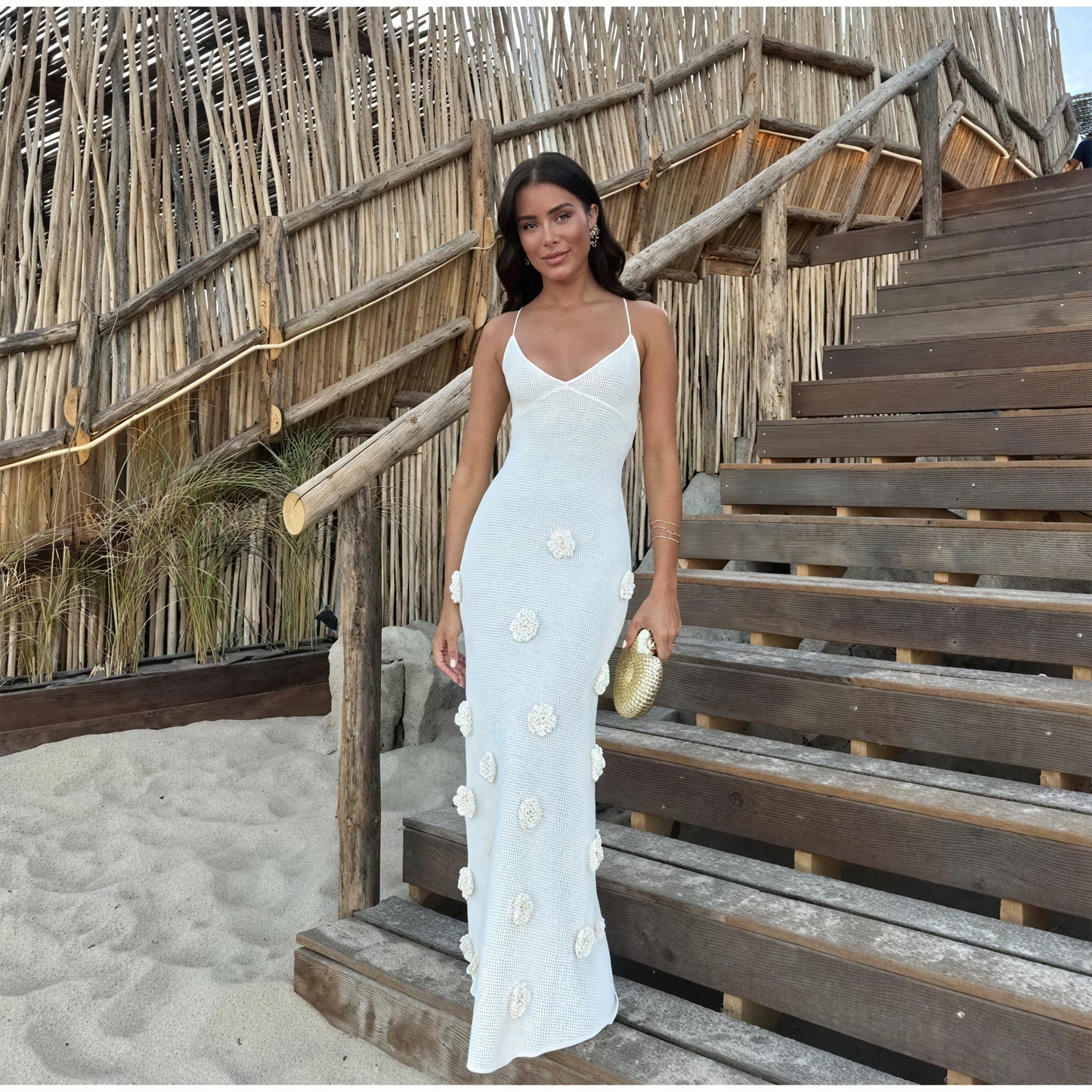 Women's White Floral Spaghetti Strap Occasion Dress-83821-24d7256c-6723-4ac3-9e6c-bec8f15328bd