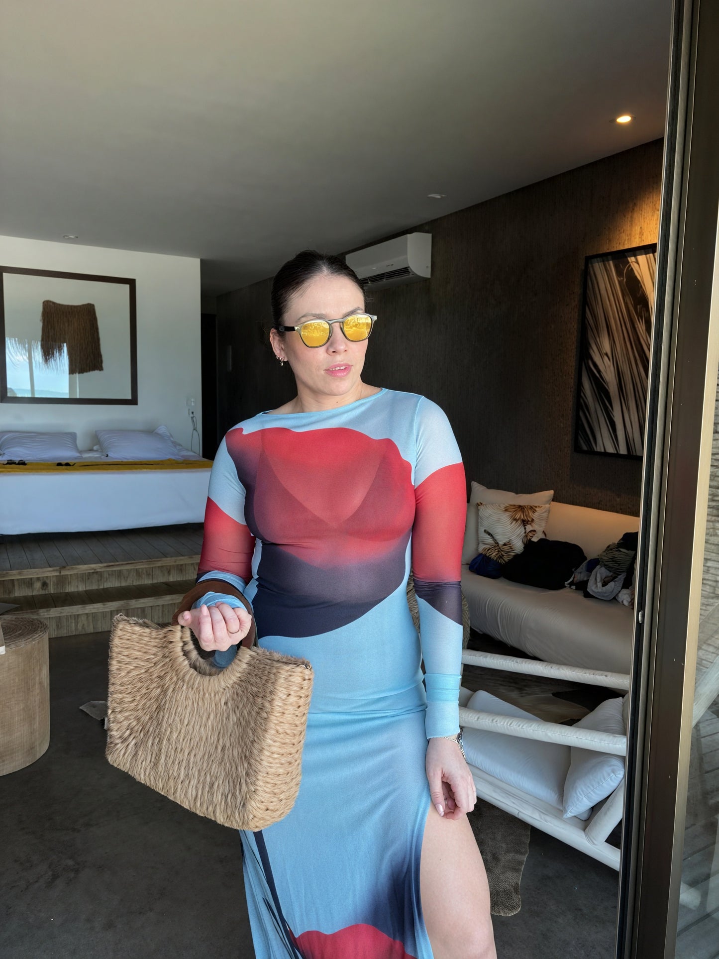 Women's Long Sleeve Maxi Dress – Colorful Printed, Floor Length, Oxford Clothing-83850-aa5ed527-3d09-45b9-874b-daf556f8b9a9