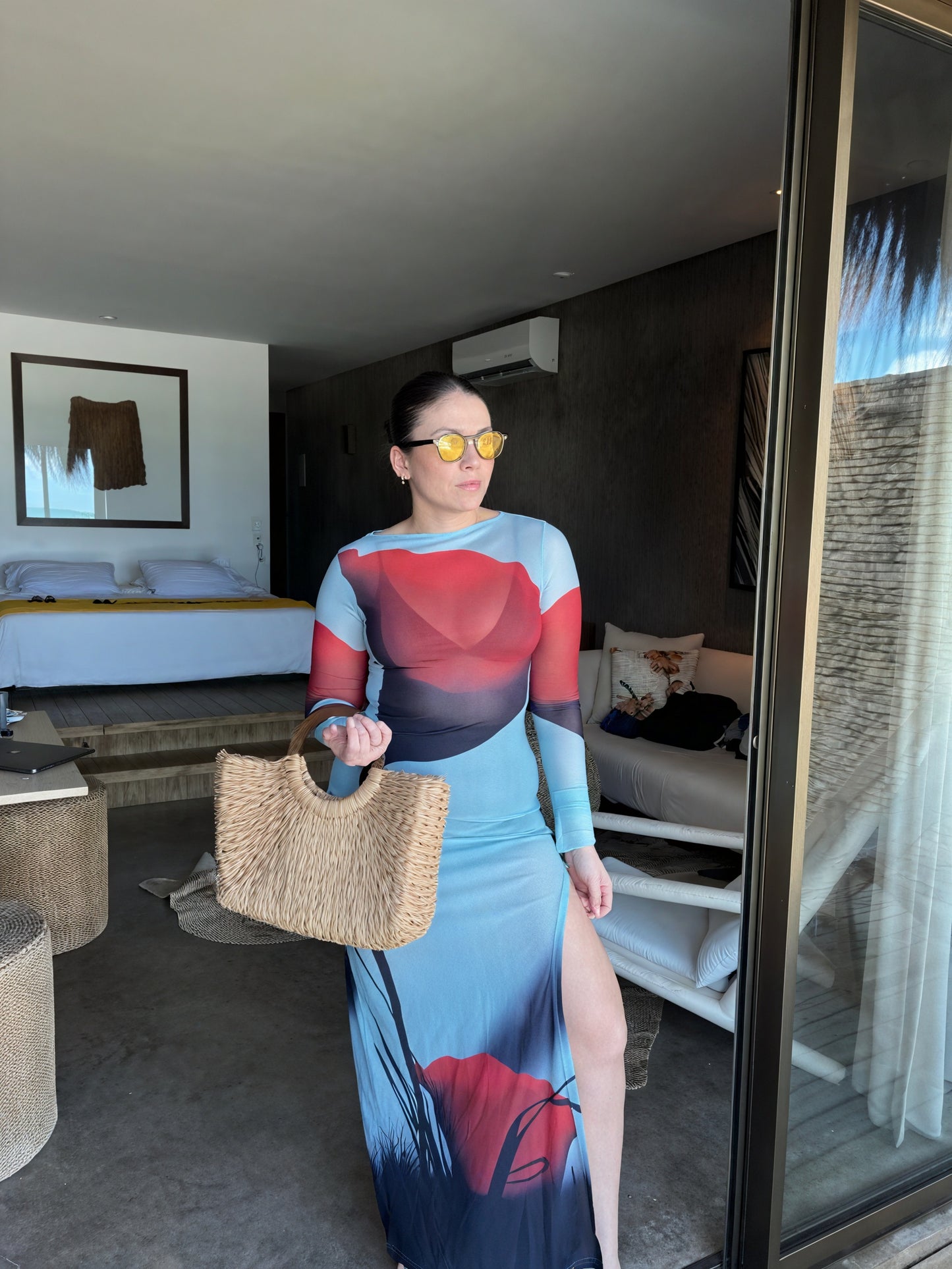 Women's Long Sleeve Maxi Dress – Colorful Printed, Floor Length, Oxford Clothing-83850-26f5da52-ca07-42e7-b9c1-3cf16d71b280