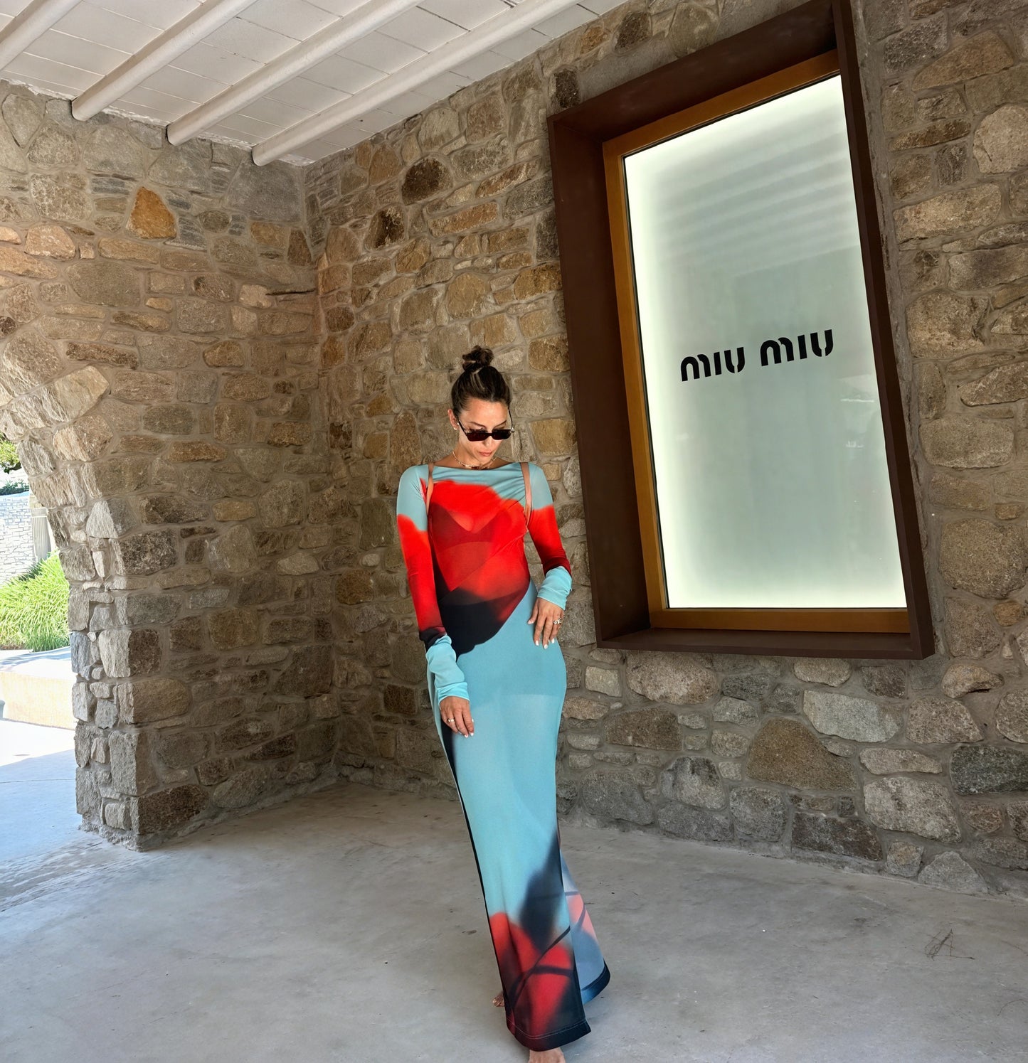 Women's Long Sleeve Maxi Dress – Colorful Printed, Floor Length, Oxford Clothing-83850-c9132c38-c8db-4625-995e-880132825651