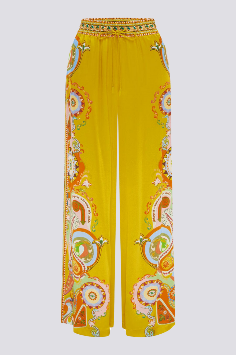 Paisley Silk Blend Two-Piece Pants Set