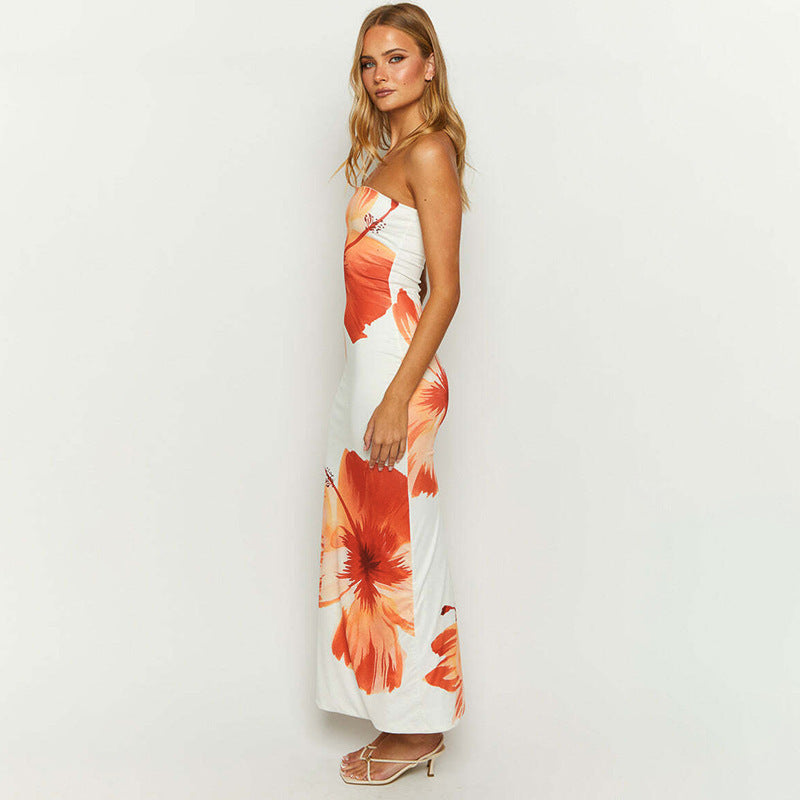 Women's Strapless Floral Maxi Dress – Unique Print, Maxi Length, Basicfold-83497-8bd39f41-7b3b-4c31-b372-61c4b65cce48