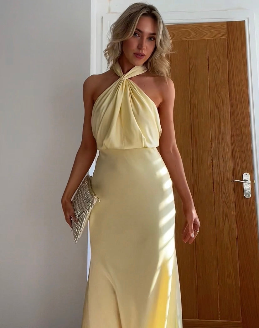 Basicfold Women's Halter Maxi Dress – Elegant Satin-Like Fabric-83281-8c6d6ffc-8040-4b6a-96c5-e2421c9ca7f8