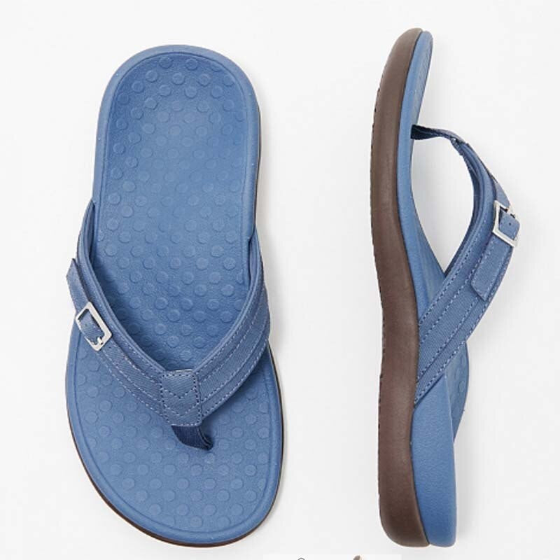 Contoured Footbed Thong Sandals with Ankle Strap