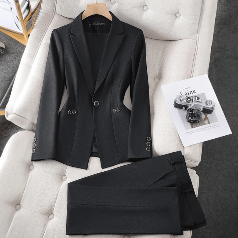 Tailored Suit Set - Straight Leg, Single Button