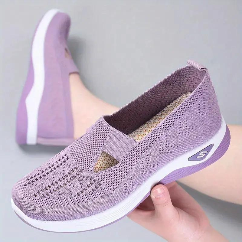 Knit Slip-On Sneakers - Breathable Comfort Shoes