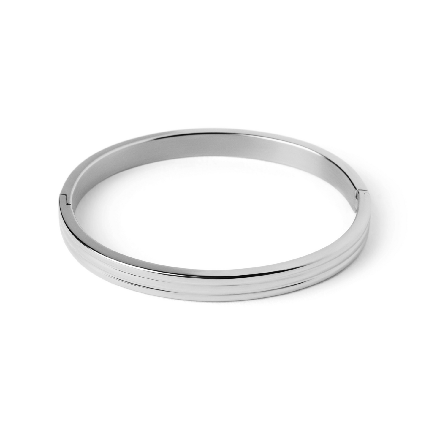 Minimalist Interlocking Bangle - Polished Metal