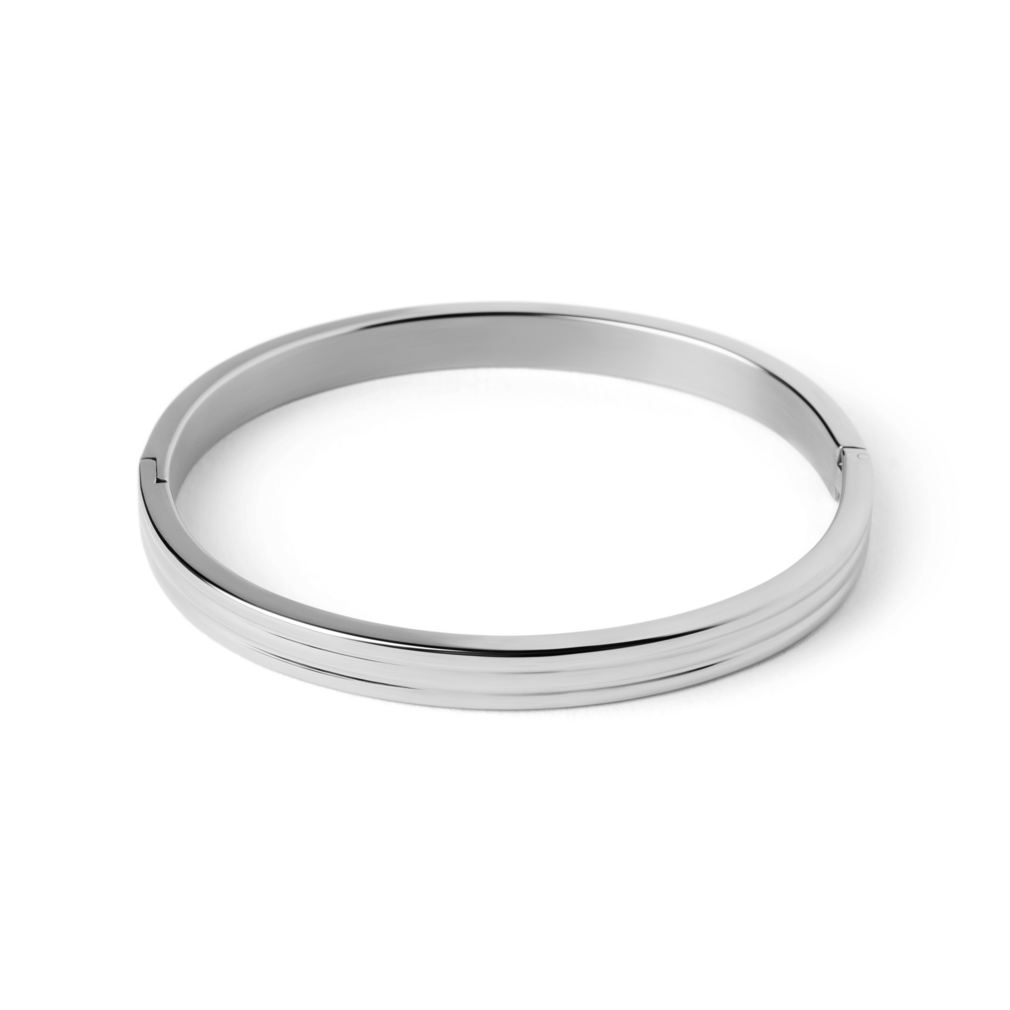 Minimalist Interlocking Bangle - Polished Metal