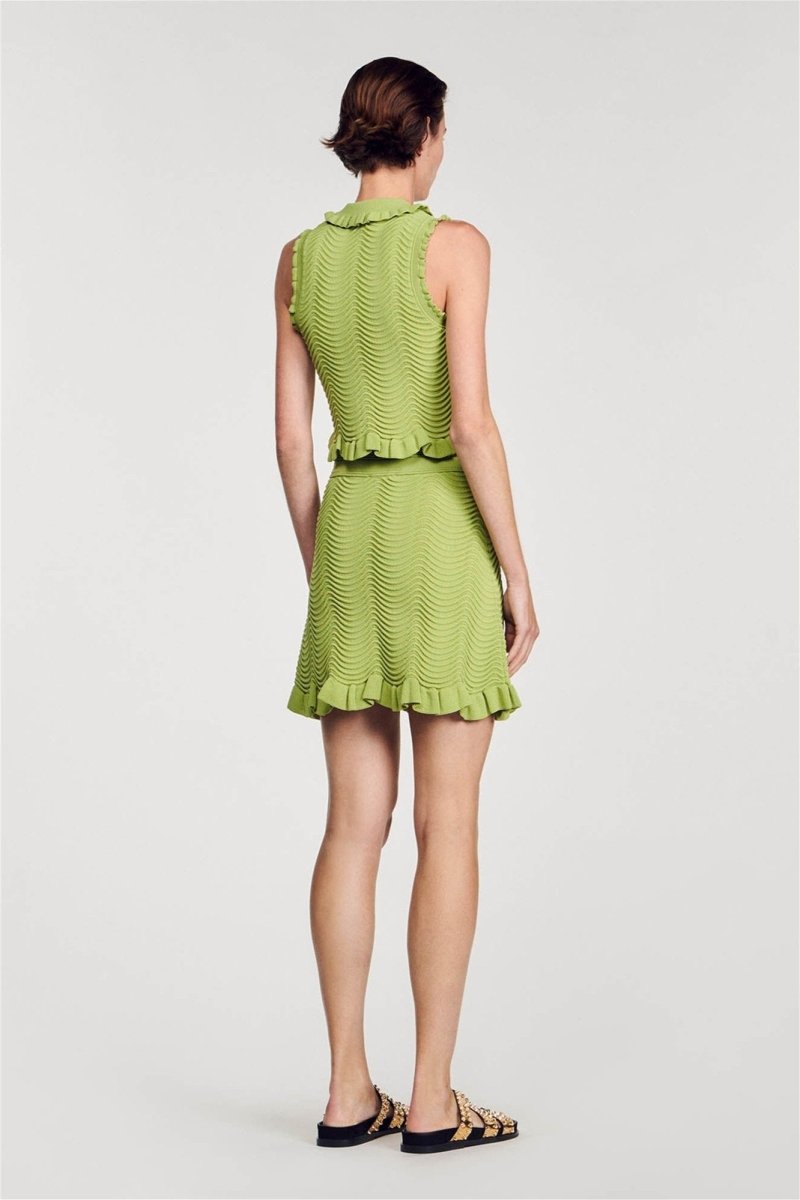 Retro Knit Set - Ruffle Hem Two-Piece