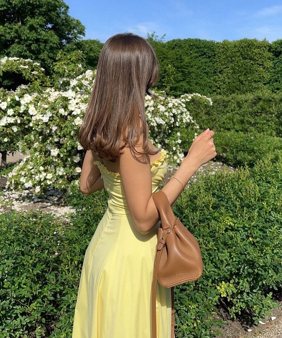 Strapless A-Line Dress - Ruffled Yellow Dress
