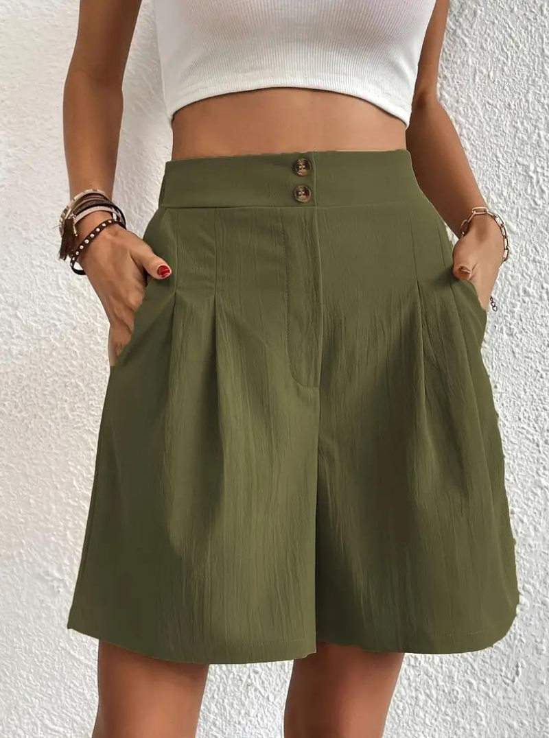 Women's High-Waist Pleated Shorts with Pockets – Versatile Style-82558-a1c6c5da-7937-4ad2-9d8a-16448fa8fe16