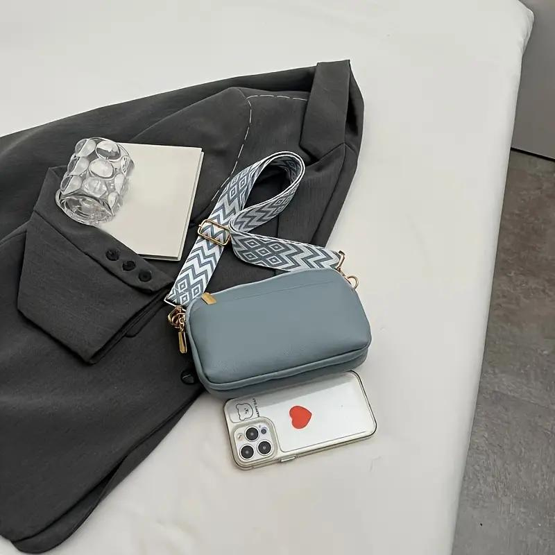 Patterned Strap Crossbody Bag with Gold Hardware