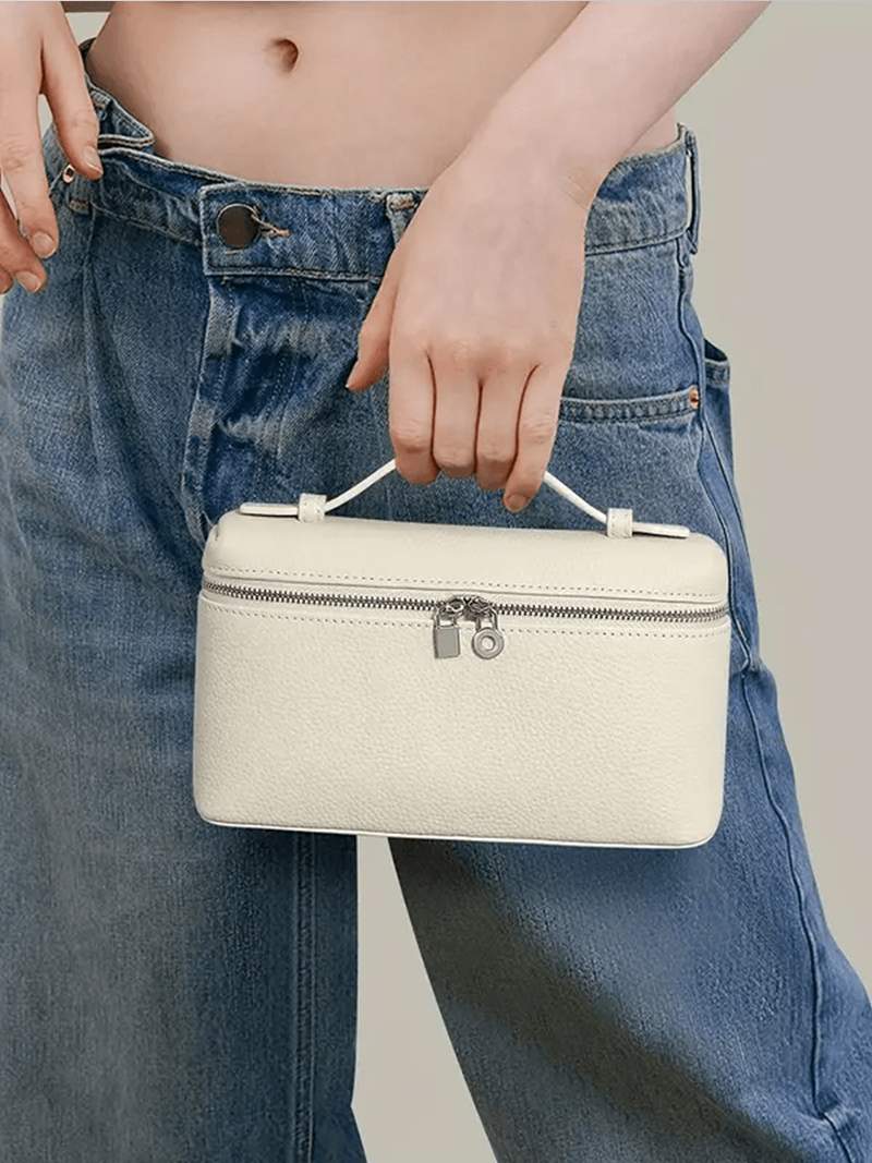 Structured Top Handle Bag - Silver Hardware