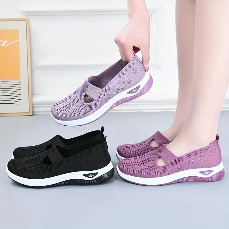 Knit Slip-On Sneakers - Breathable Comfort Shoes