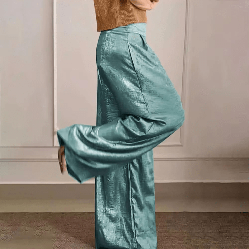 Wide Leg Pantaloons - High Waist Pleated Front