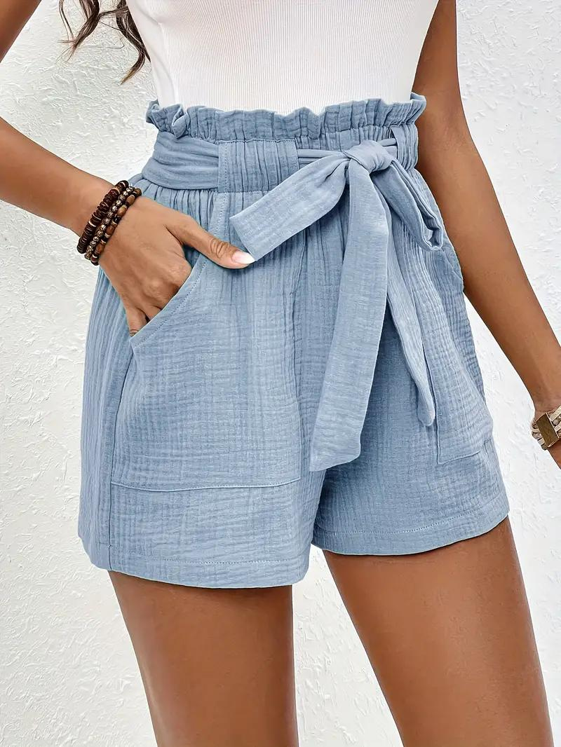 High-Waisted Relaxed Fit Belted Shorts