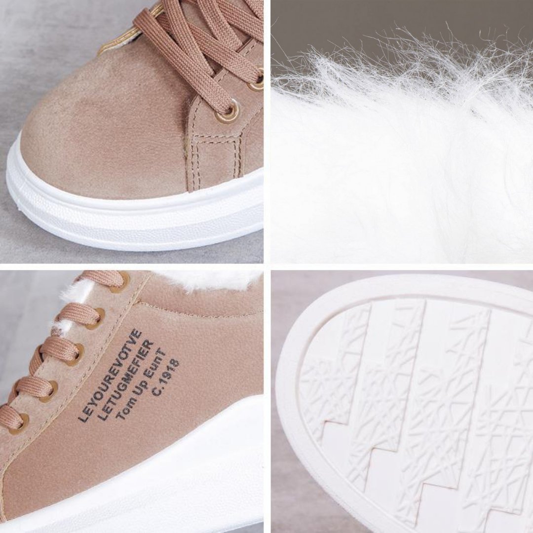 Faux Fur Lined Low-Top Sneakers