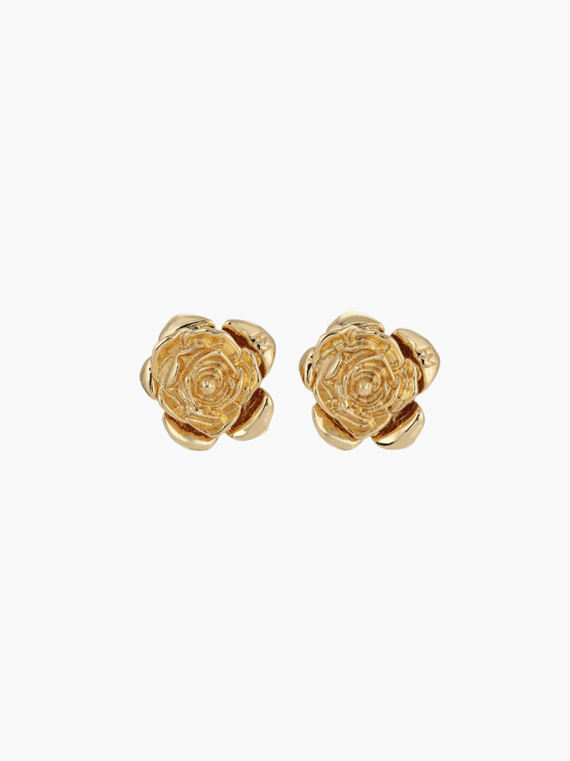 Rose Stud Earrings - Detailed Petal Design