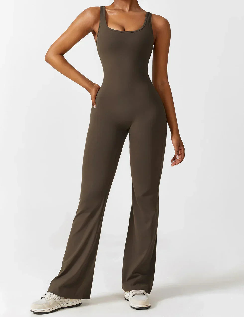 Women's Sleeveless Jumpsuit – Open Back, Flare Leg, Form-Fitting, Stretchy-83507-c4081a85-f7fb-4fba-8cf3-527bdc251c51