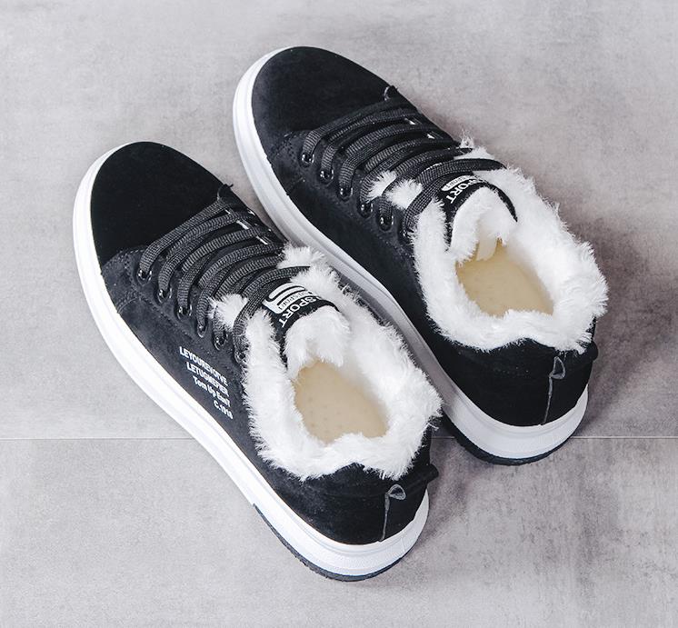 Faux Fur Lined Low-Top Sneakers
