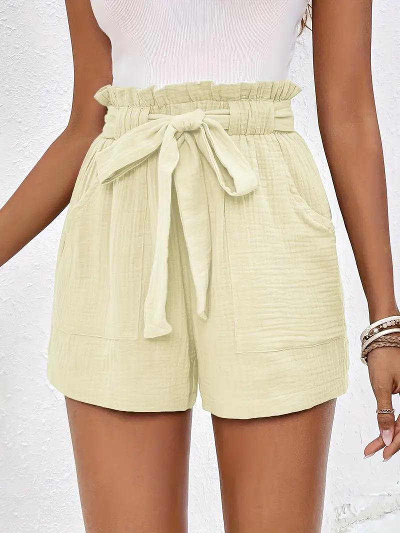 High-Waisted Relaxed Fit Belted Shorts