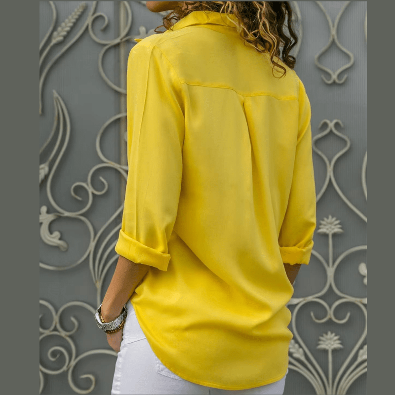 Relaxed Button-Up Blouse - Lightweight Cotton Blend