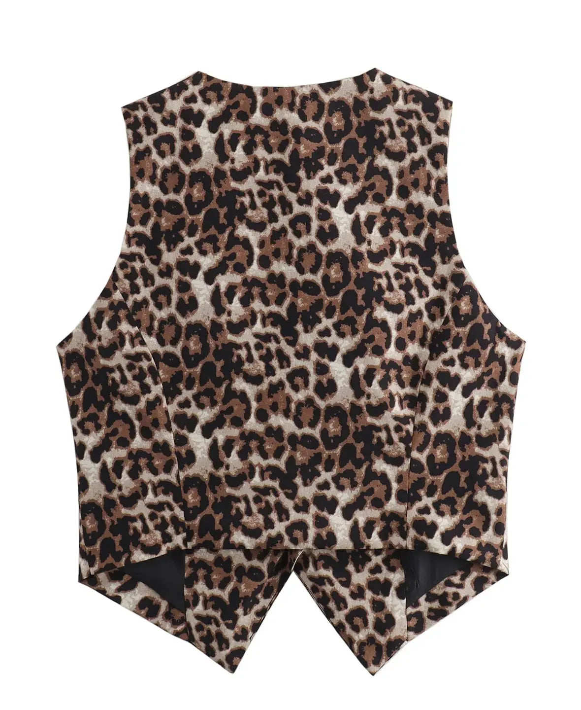 Leopard Print Button-Front Statement Vest