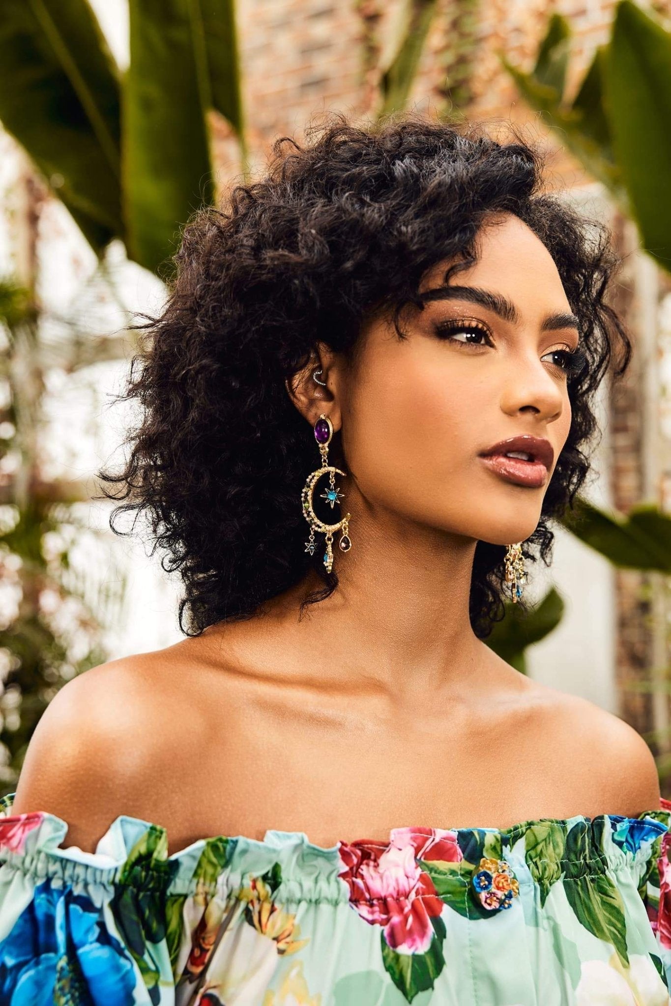 Sunburst Gemstone Dangle Earrings