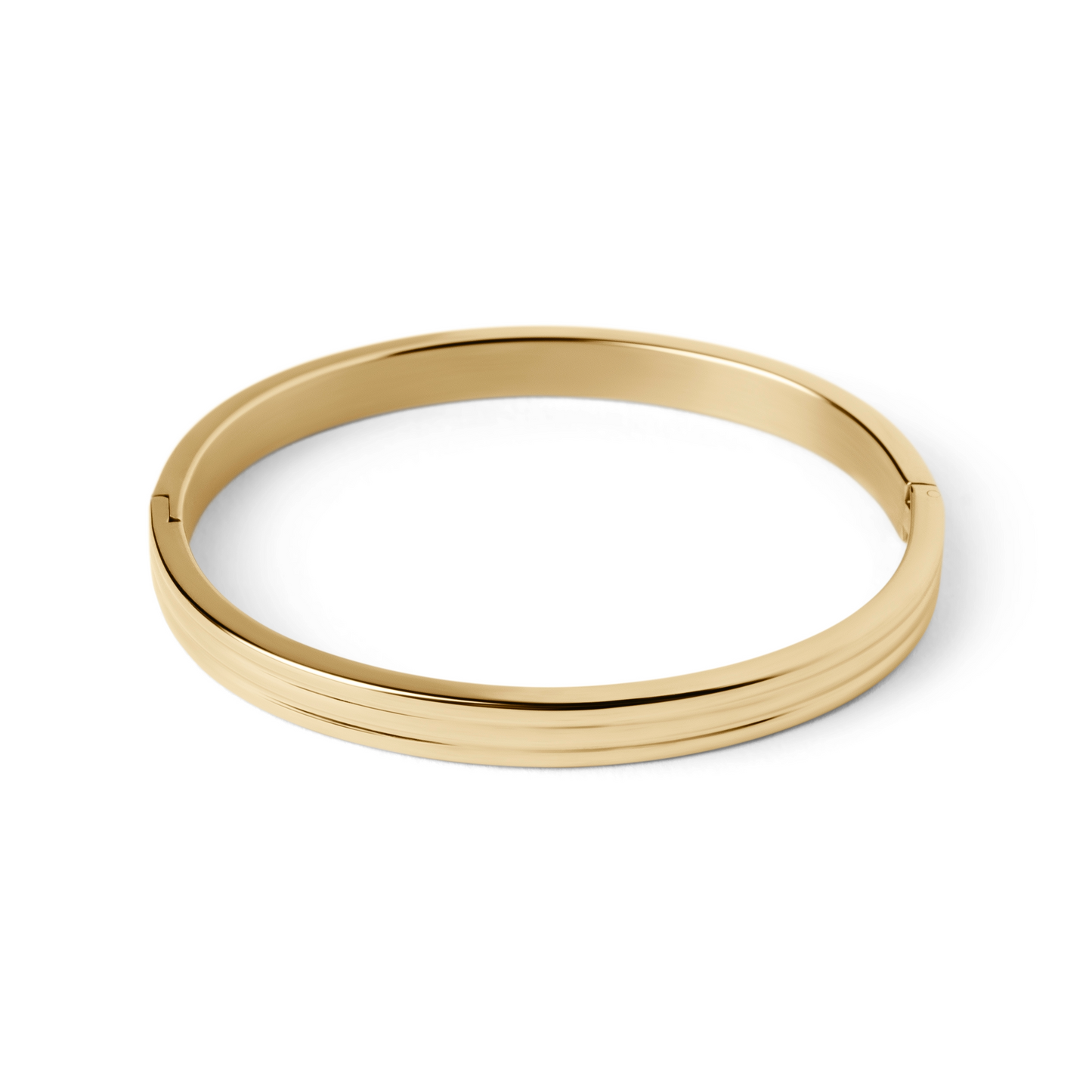 Minimalist Interlocking Bangle - Polished Metal