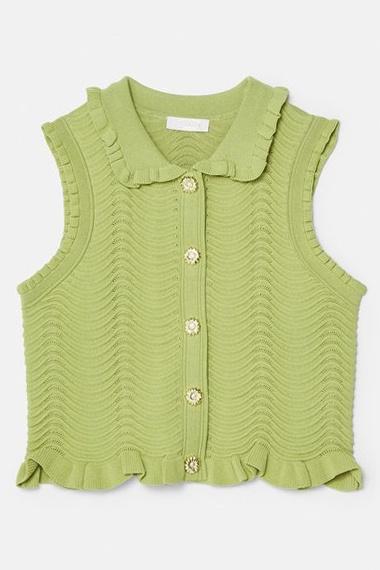 Retro Knit Set - Ruffle Hem Two-Piece