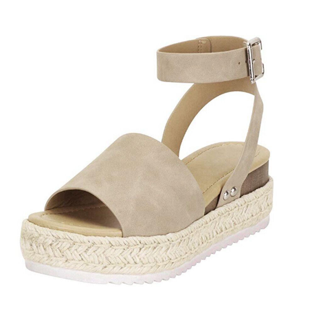 Woven Platform Ankle Strap Sandals